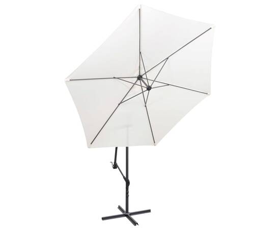 Umbrelă de soare suspendată, 3 m alb nisipiu, 3 image