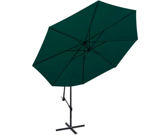 Umbrelă de soare suspendată 3,5 m, verde, 3 image