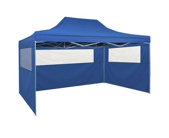 42512  foldable tent pop-up with 4 side walls 3x4,5 m blue, 3 image