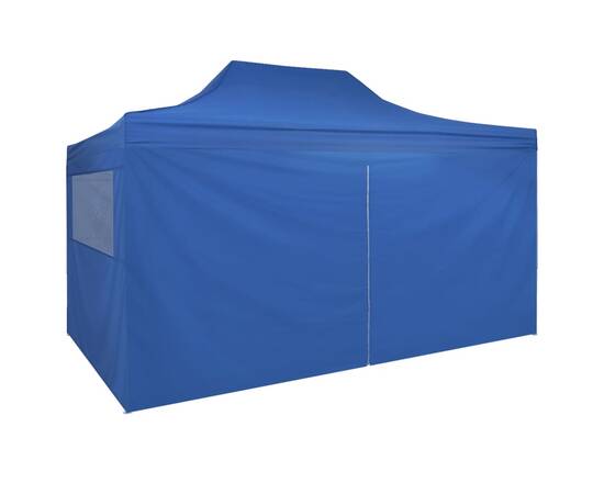 42512  foldable tent pop-up with 4 side walls 3x4,5 m blue, 5 image