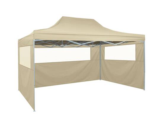 42513  foldable tent pop-up with 4 side walls 3x4,5 m cream white, 3 image