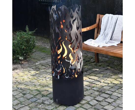 Esschert design coș de foc flames, negru, oțel carbon ff408, 7 image