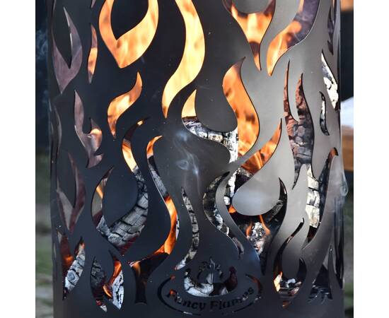 Esschert design coș de foc flames, negru, oțel carbon ff408, 4 image