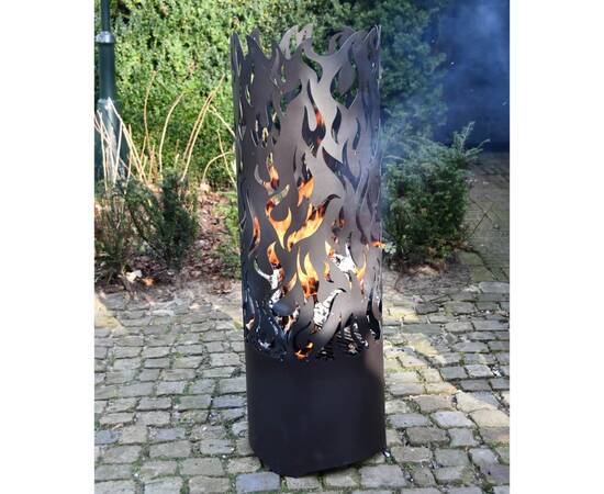 Esschert design coș de foc flames, negru, oțel carbon ff408, 3 image
