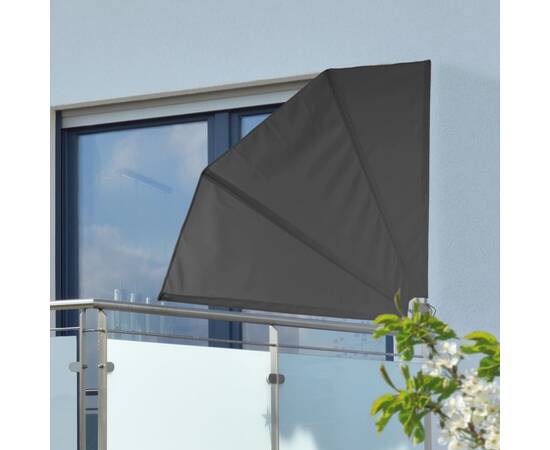 Hi paravan pentru balcon, negru, 1,2x1,2 m, poliester, 2 image