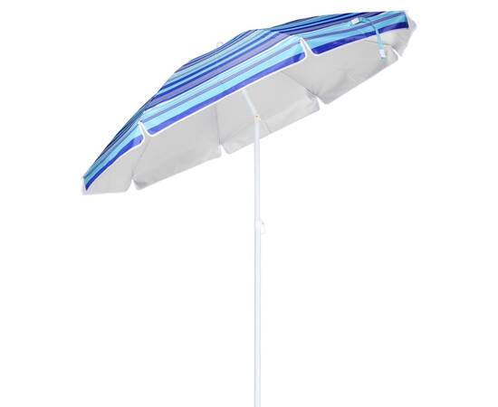 Hi umbrelă de plajă, albastru cu dungi, 200 cm, 2 image