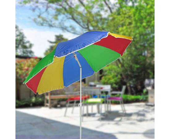 Hi umbrelă de soare de plajă, multicolor, 150 cm, 2 image