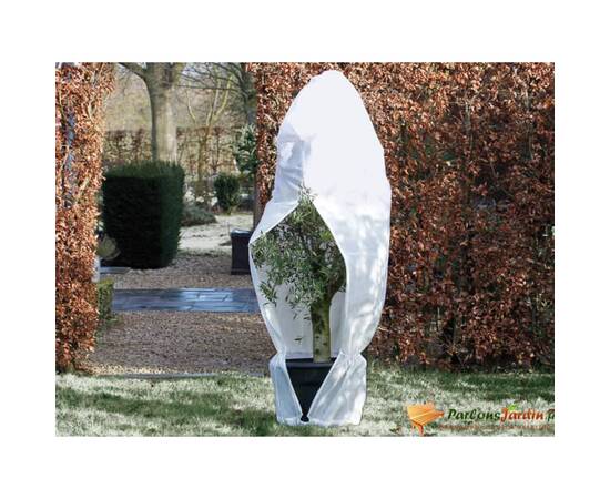 Nature husă anti-îngheț din fleece cu fermoar alb 1,5x1,5x2 m, 70 g/m²