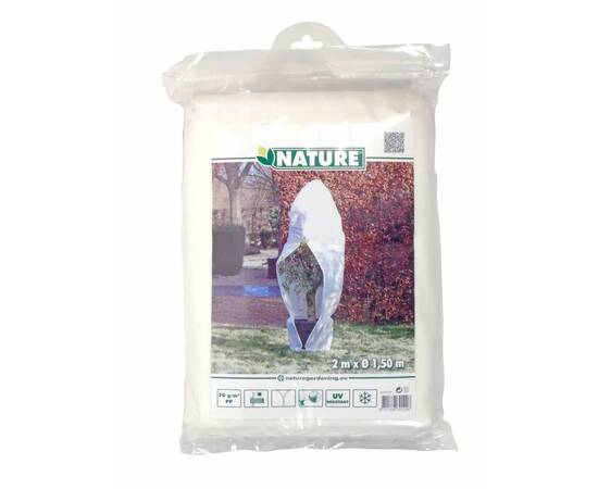 Nature husă anti-îngheț din fleece cu fermoar alb 1,5x1,5x2 m, 70 g/m², 5 image