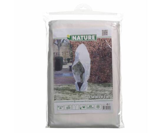 Nature husă anti-îngheț din fleece cu fermoar alb 2,5x2x2 m, 70 g/m², 5 image