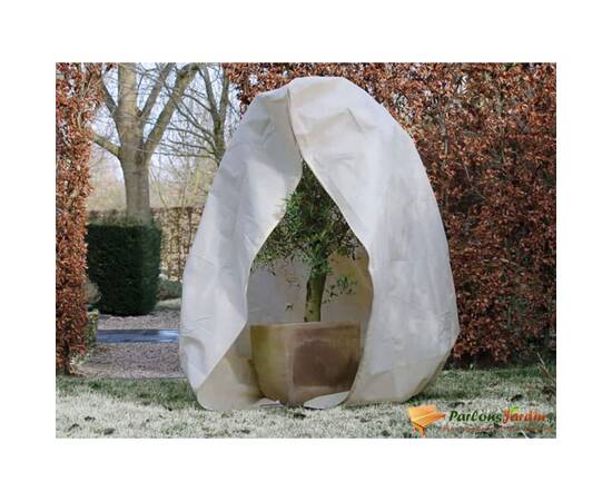 Nature husă anti-îngheț din fleece cu fermoar bej 2 x 2,5 m 70 g/m²