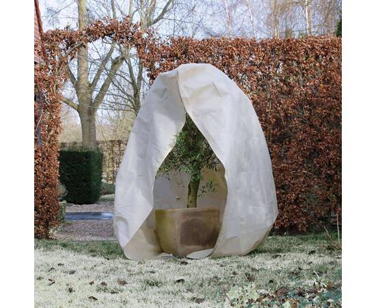 Nature husă anti-îngheț din fleece cu fermoar bej 2 x 2,5 m 70 g/m², 3 image