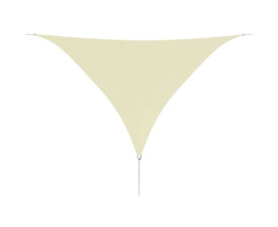 Parasolar din țesătură oxford, triunghiular, 5 x 5 x 5 m, crem