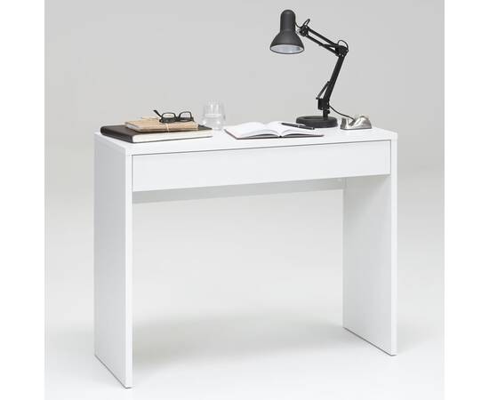 Fmd birou cu sertar lat, alb, 100 x 40 x 80 cm, 2 image