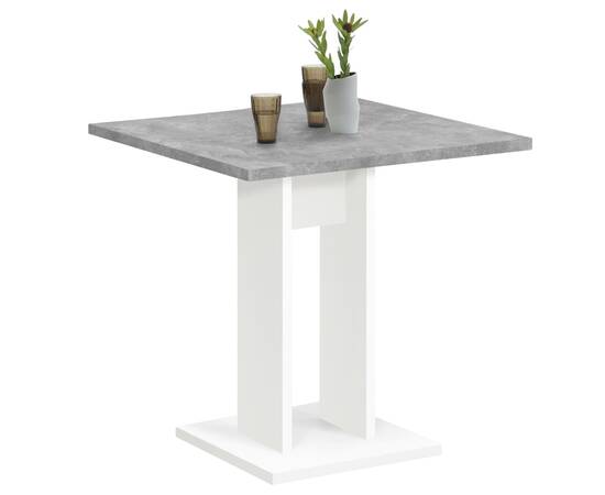 Fmd masă de bucătărie, gri beton și alb, 70 cm