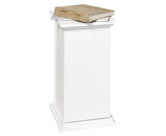 Fmd masă decorativă cu ușă, alb, 57,4 cm