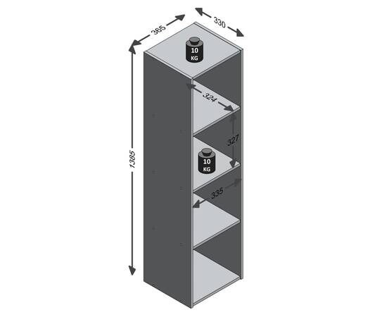 Fmd raft vertical cu 4 compartimente, alb, 5 image