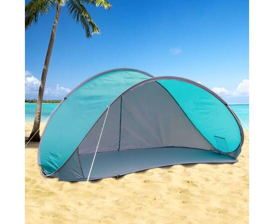 Hi cort de plajă tip pop-up, albastru, 2 image