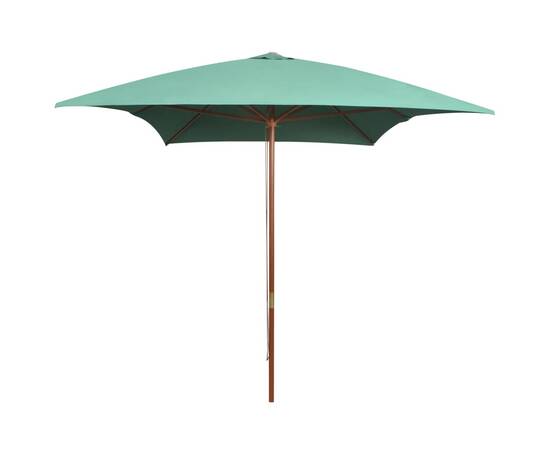 Umbrelă de soare cu stâlp de lemn 200x300 cm, verde