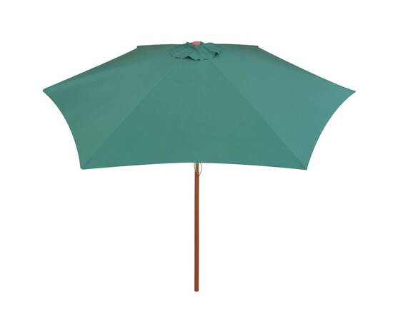 Umbrelă de soare cu stâlp de lemn 270 x 270 cm, verde, 4 image