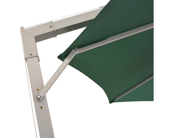 Umbrelă de soare suspendată 350 cm, stâlp de aluminiu, verde, 5 image