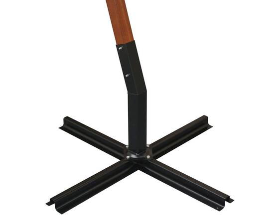 Umbrelă de soare suspendată cu stâlp de lemn, 300x300 cm, alb, 7 image