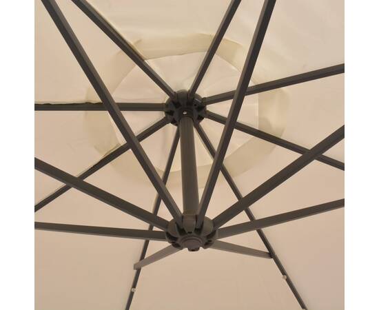 Umbrelă soare suspendată, iluminare led, stâlp metalic 300 cm, 2 image