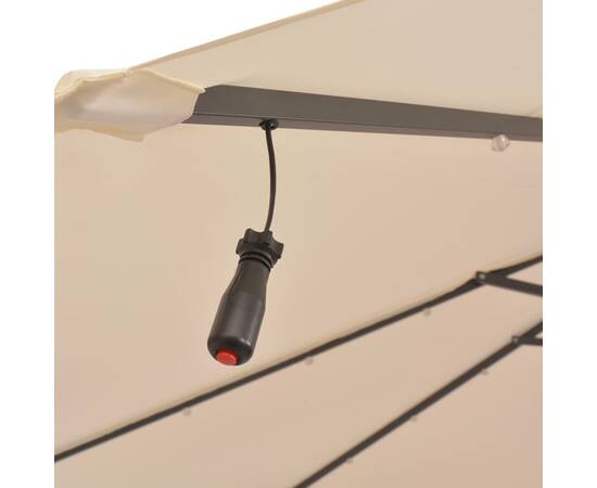 Umbrelă soare suspendată, iluminare led, stâlp metalic 300 cm, 9 image
