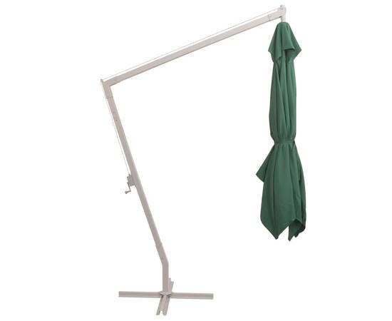 Umbrelă suspendată, stâlp de aluminiu, 300x300 cm, verde, 4 image