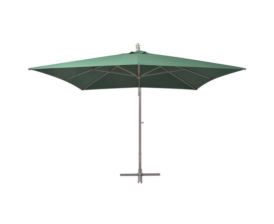 Umbrelă suspendată, stâlp de aluminiu, 300x300 cm, verde, 3 image