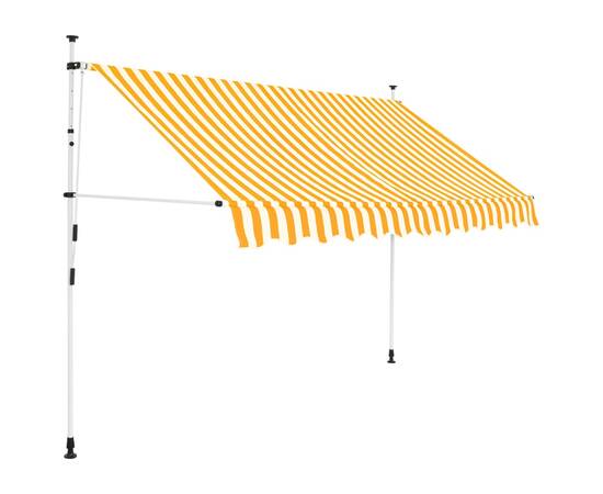 Copertină retractabilă manual, portocaliu și alb, 300 cm, dungi