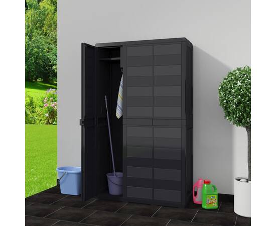 Dulap de depozitare pentru grădină, cu 4 rafturi, negru, 2 image