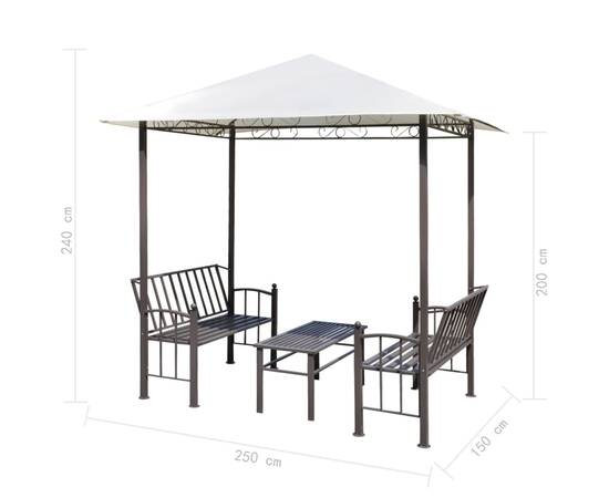 Pavilion de grădină cu masă și bănci 2,5x1,5x2,4 m, 6 image
