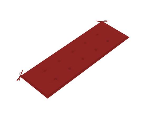 Pernă pentru bancă de grădină, roșu, 150x50x3 cm, 2 image