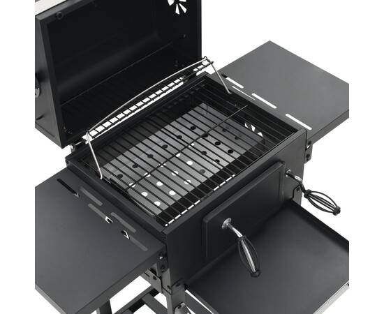 Grătar barbecue cu cărbuni, raft inferior, negru, 7 image