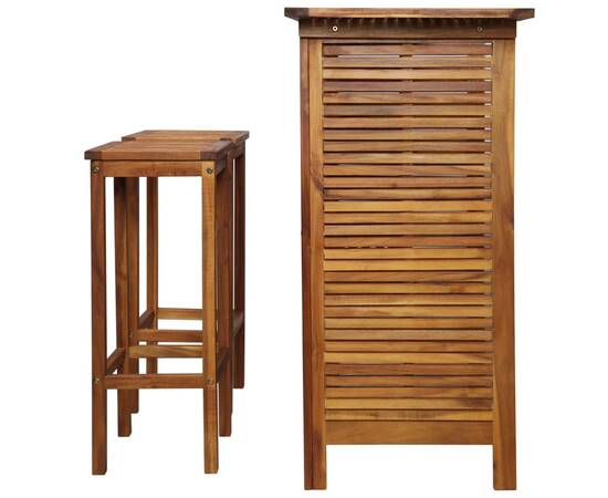 Set masă și scaune de bar, 3 buc., lemn masiv de salcâm, 3 image