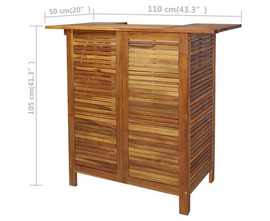 Set masă și scaune de bar, 3 buc., lemn masiv de salcâm, 4 image