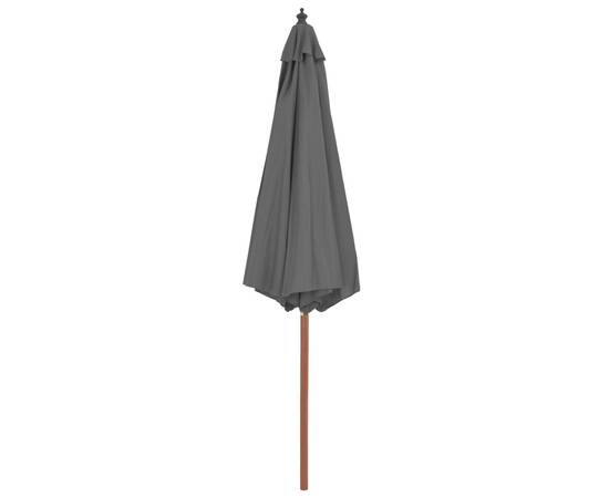 Umbrelă de soare de exterior, stâlp din lemn, 300 cm, antracit, 4 image