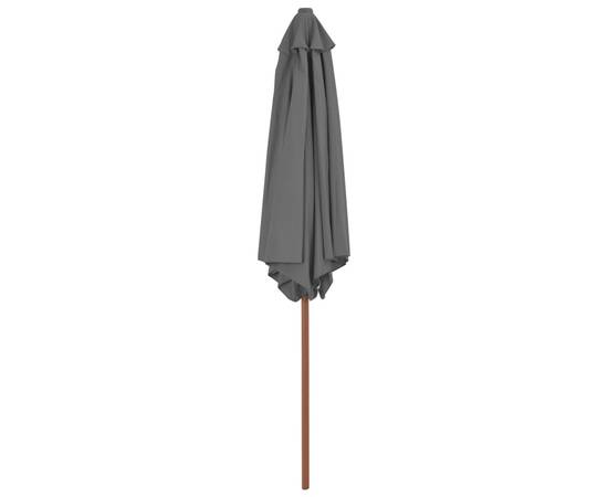 Umbrelă de soare de exterior, stâlp din lemn, antracit, 270 cm, 4 image