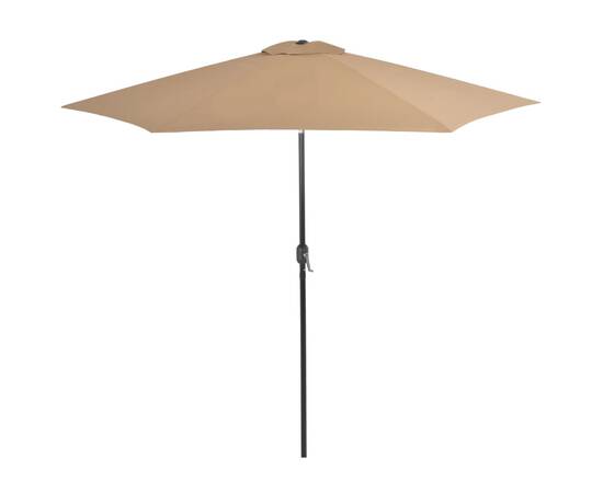 Umbrelă de soare de exterior, stâlp metalic, 300 cm, gri taupe, 4 image