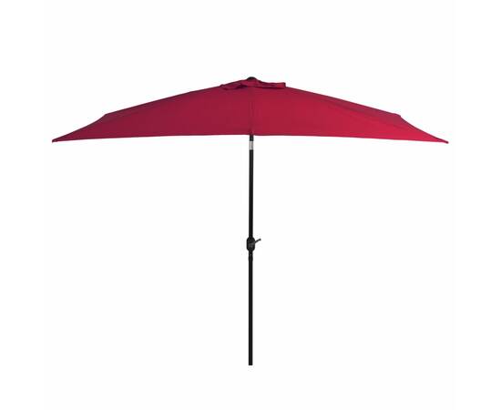 Umbrelă de soare exterior stâlp metalic, roșu bordo, 300x200 cm