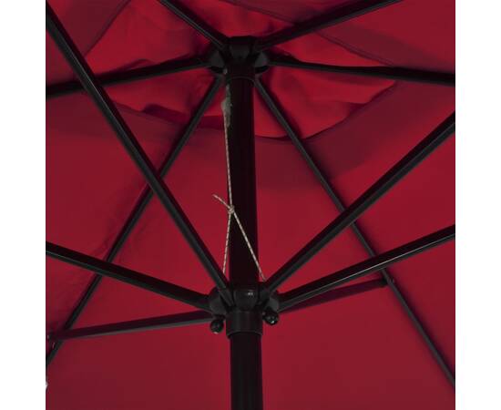 Umbrelă de soare exterior stâlp metalic, roșu bordo, 300x200 cm, 2 image