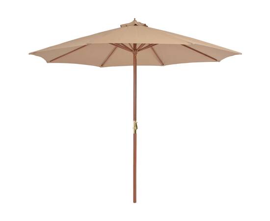 Umbrelă soare de exterior, stâlp metalic, 300 cm, gri taupe