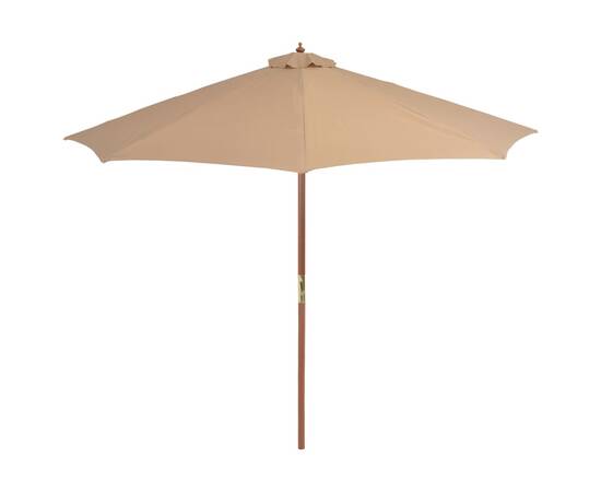 Umbrelă soare de exterior, stâlp metalic, 300 cm, gri taupe, 3 image