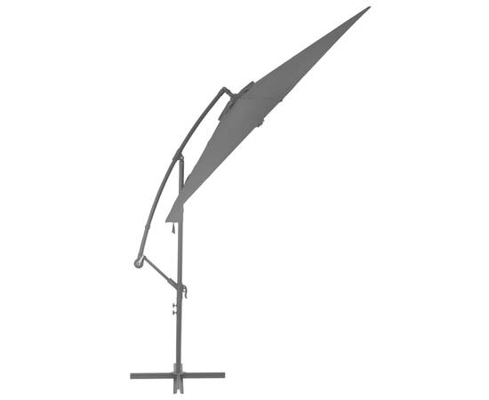 Umbrelă suspendată cu stâlp din aluminiu, 300 cm, antracit, 3 image