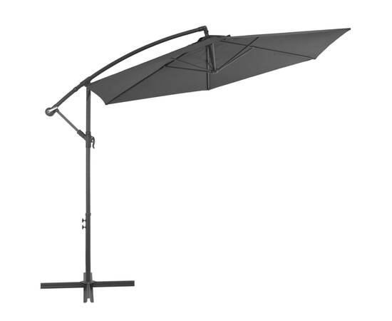 Umbrelă suspendată cu stâlp din aluminiu, 300 cm, antracit, 2 image