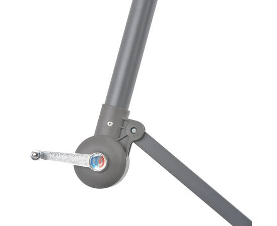 Umbrelă suspendată cu stâlp din aluminiu, 300 cm, gri taupe, 6 image