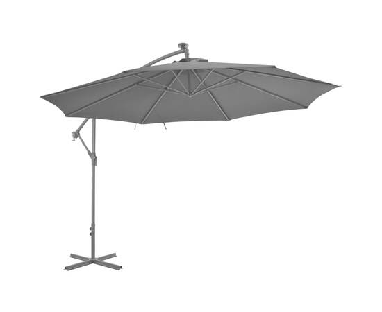 Umbrelă suspendată cu stâlp din aluminiu, 350 cm, antracit, 2 image
