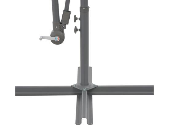 Umbrelă suspendată cu stâlp din aluminiu, 350 cm, antracit, 5 image