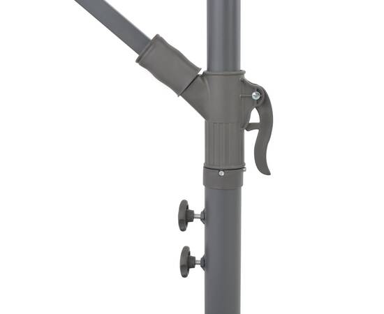 Umbrelă suspendată cu stâlp din aluminiu, 350 cm, gri taupe, 7 image